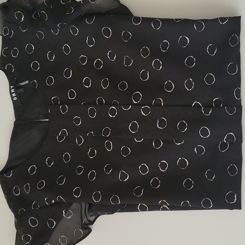 DKNY | Black and Silver Print Blouse